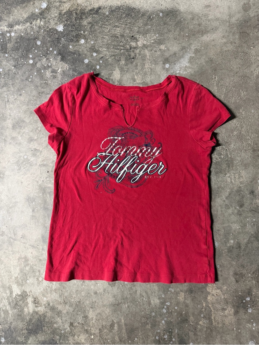 Tommy Hilfiger Red Short Sleeve Logo Tee